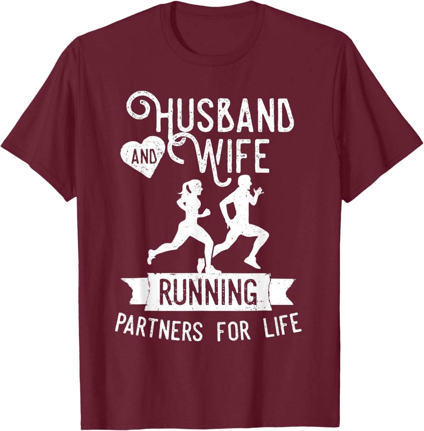 Fitness Running T shirts - Matching Couples Workout Outfits T-Shirt - T-Shirt | Maroon