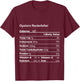 Funny Oysters Rockefeller Thanksgiving Nutritional Fact T-Shirt - T-Shirt | Maroon
