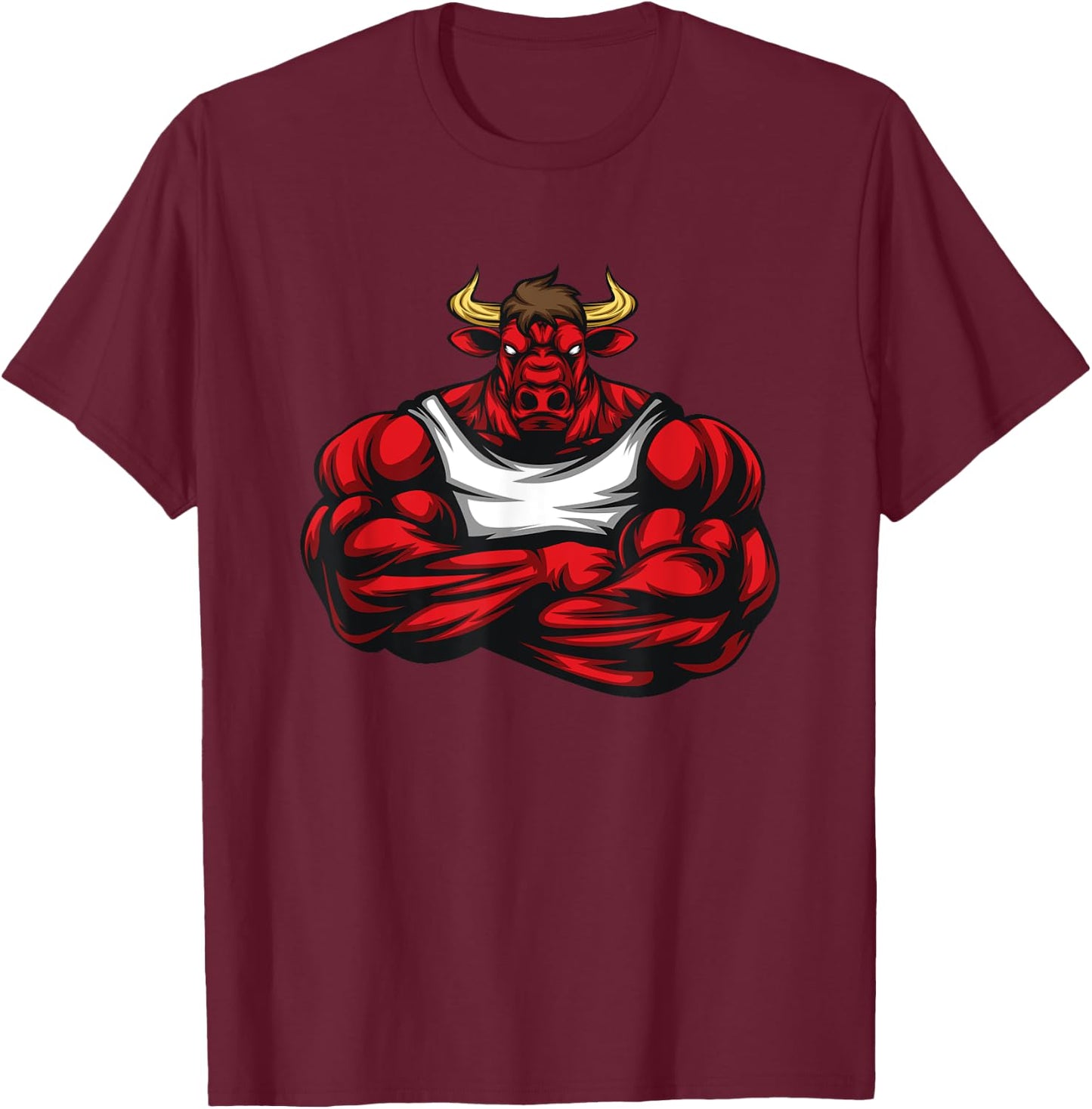 Strong Like Bull Bodybuilding, Weightlifting Gym T-Shirt - T-Shirt | Maroon
