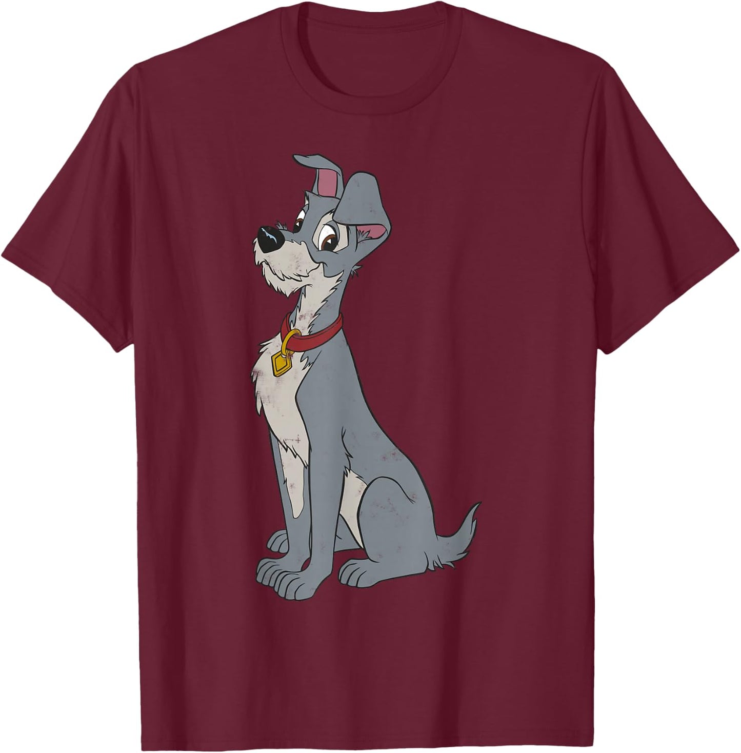 Disney Lady and The Tramp Simple Portrait T-Shirt - T-Shirt | Maroon