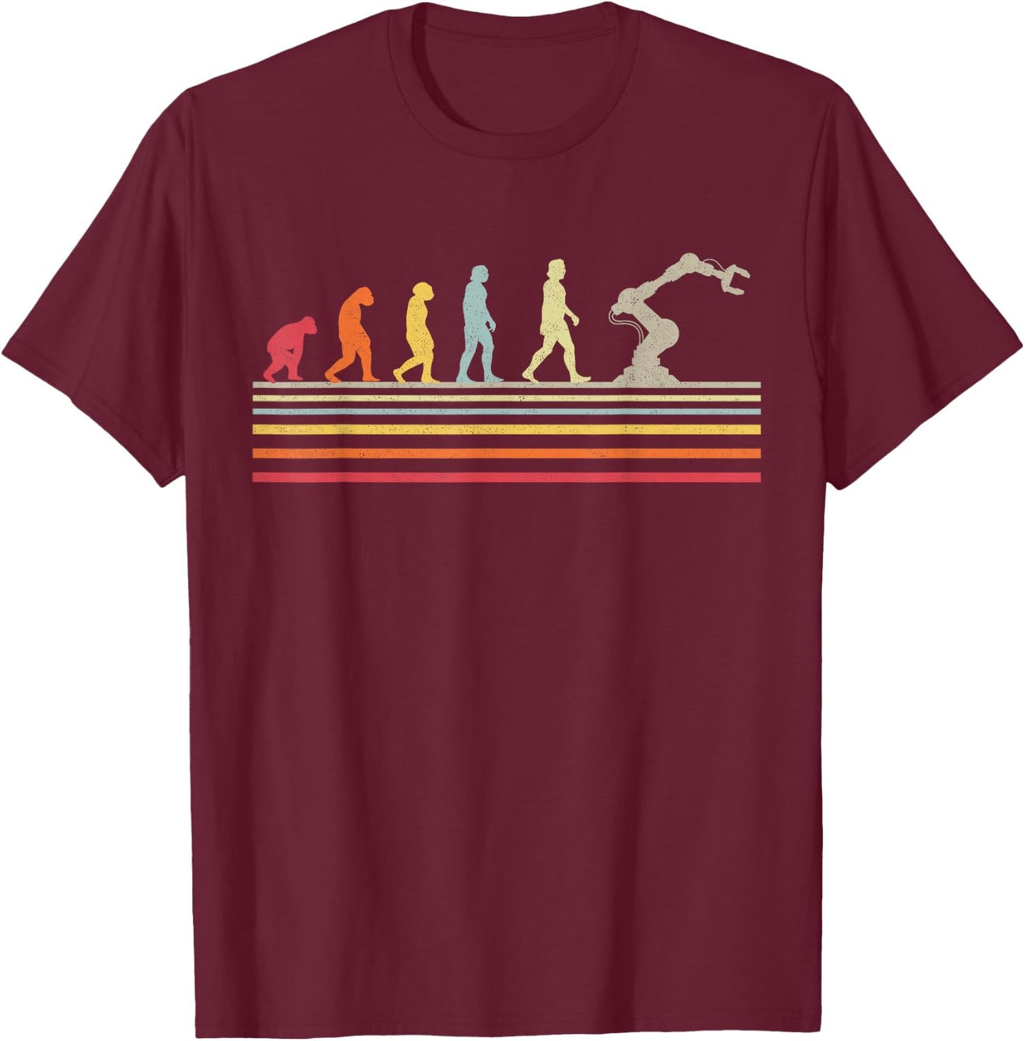 Robot Robotics Engineer Retro Vintage T-Shirt - T-Shirt | Maroon