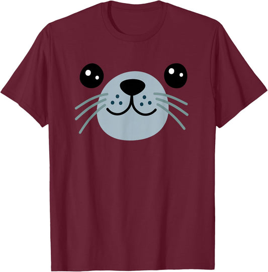 Seal Face Halloween Costume Group Kids Toddler Baby 5T 4T T-Shirt - T-Shirt | Maroon
