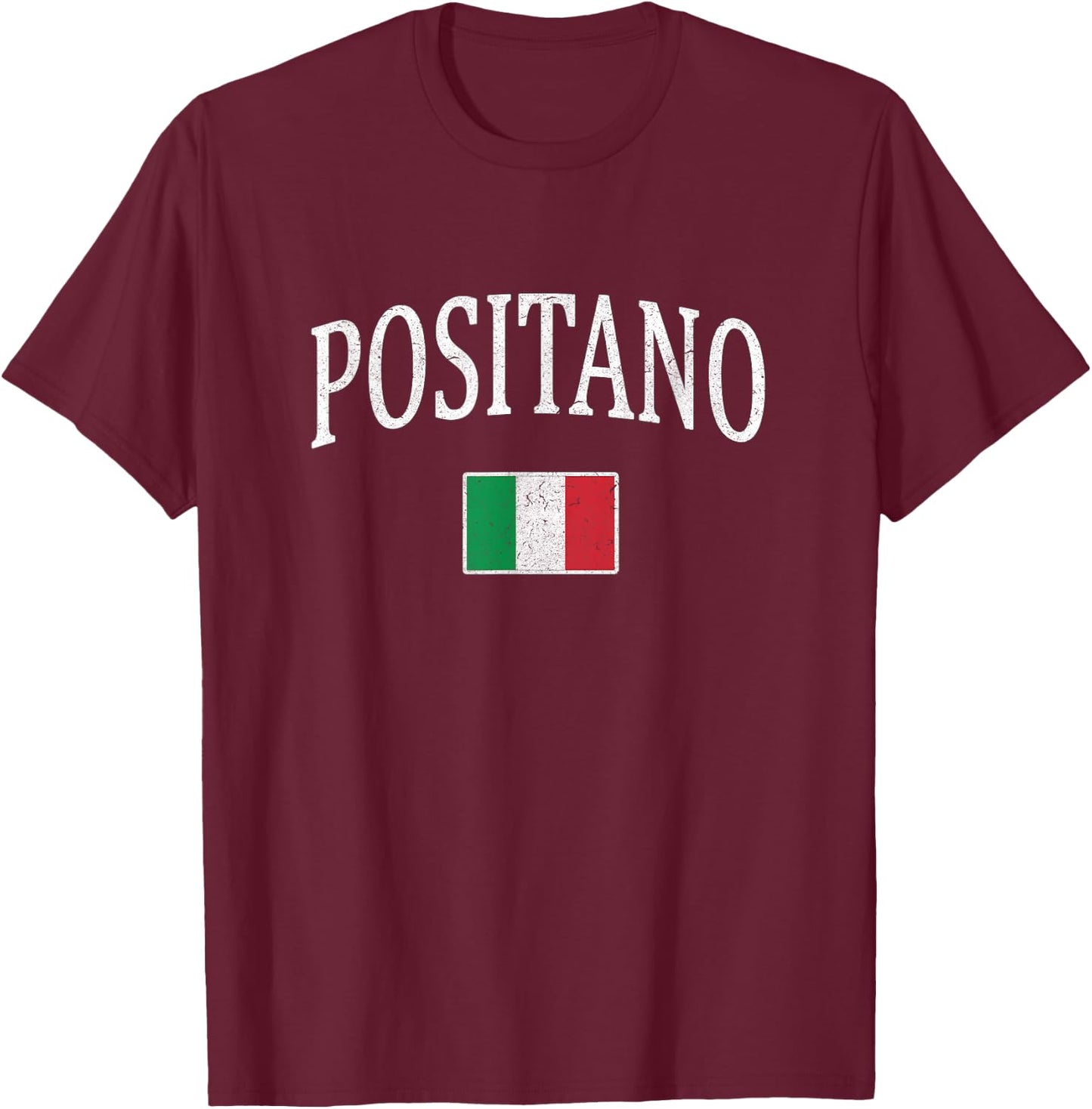 Positano Italy Italian Flag Italia Tourist Souvenir T-Shirt - T-Shirt | Maroon