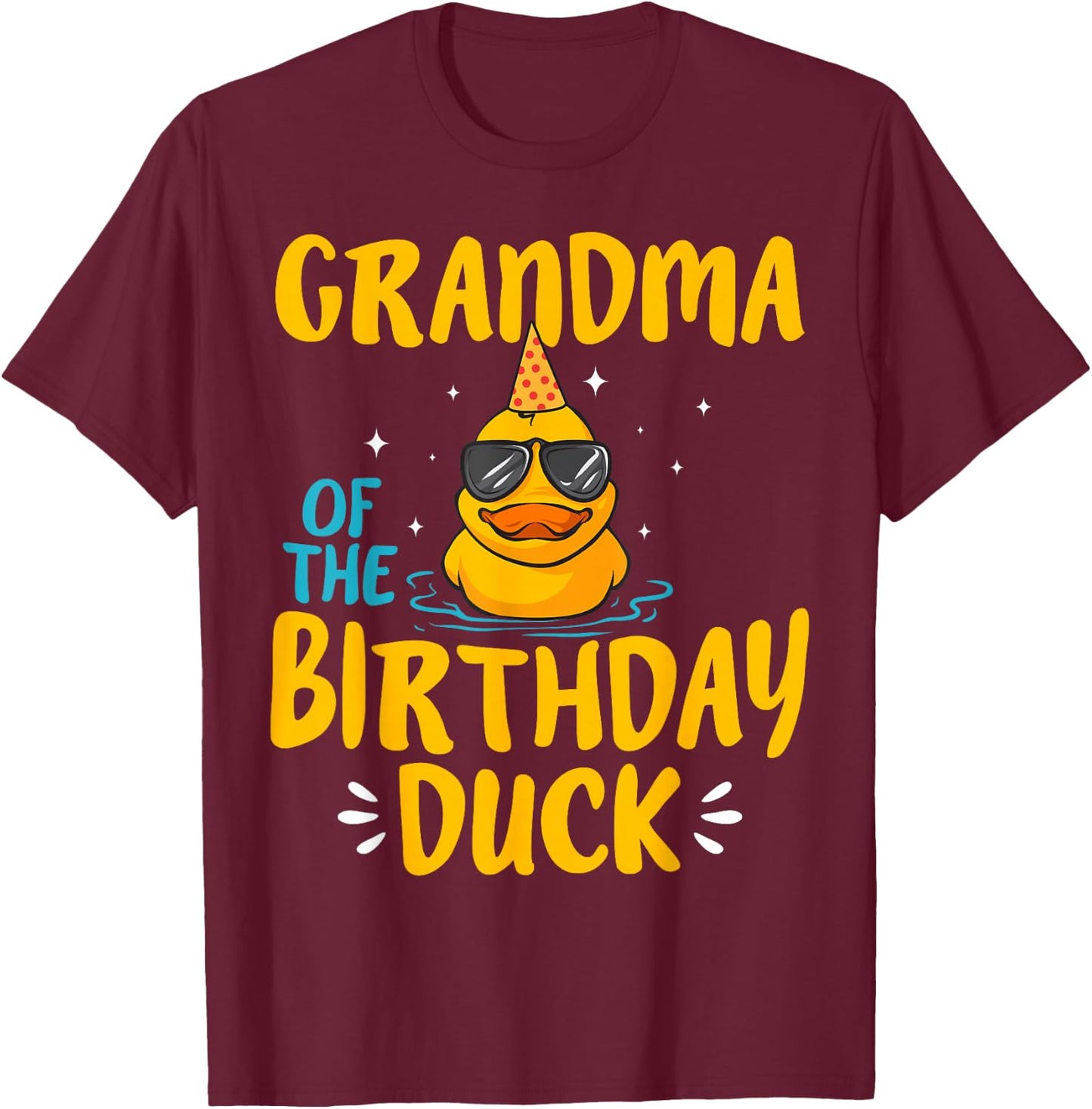 Rubber Duckies Grandma Of The Birthday Duck Rubber Duck T-Shirt - T-Shirt | Maroon