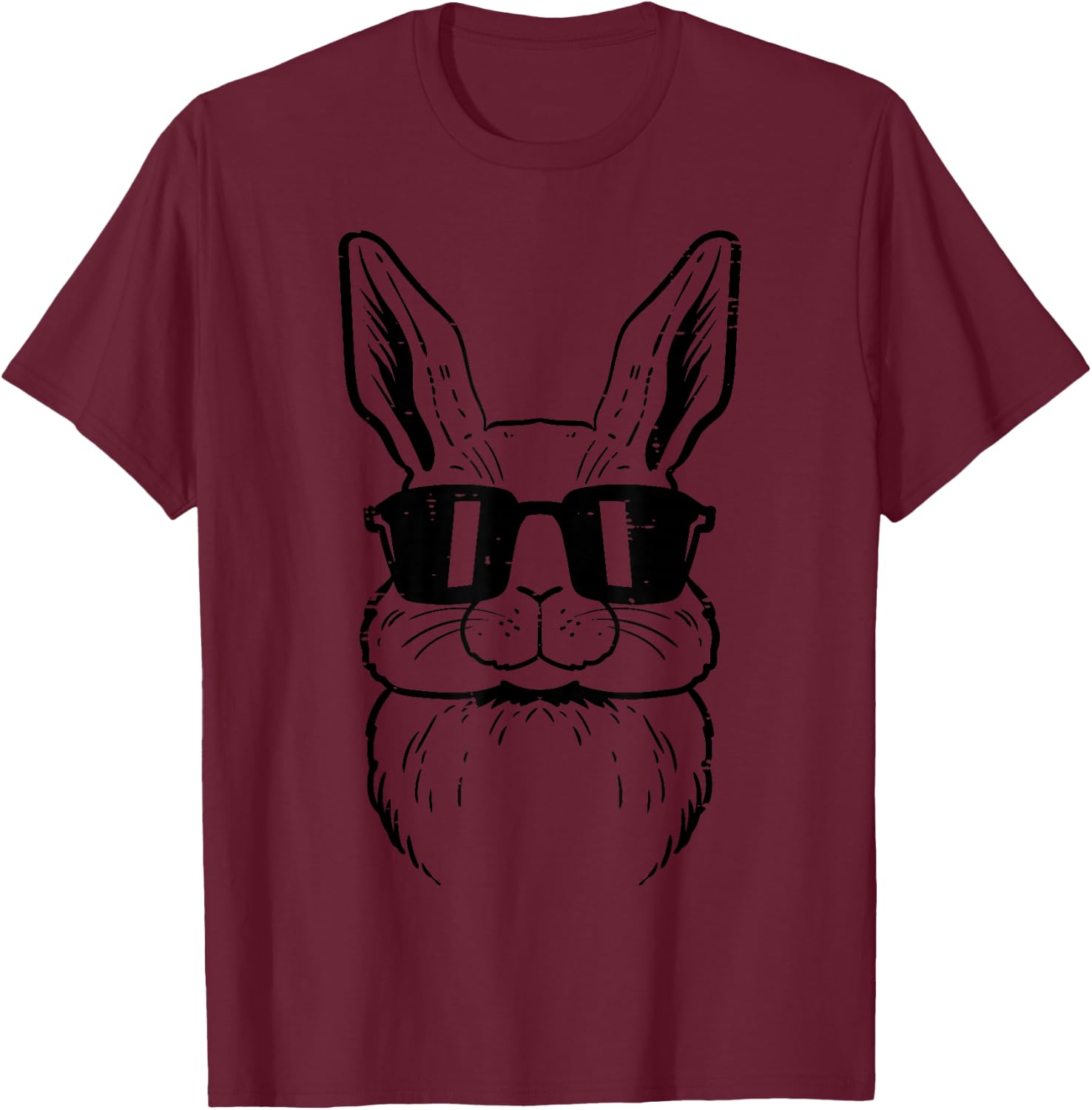 Easter Bunny Rabbit Sunglasses Cool Boys Kids Men Women Teen T-Shirt - T-Shirt | Maroon