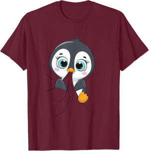 Offizielles Schlafshirt Pinguin Schlafanzug Penguin Schlafen T-Shirt - T-Shirt | Maroon