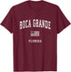 Boca Grande Florida FL Vintage American Flag Sports Design T-Shirt - T-Shirt | Maroon