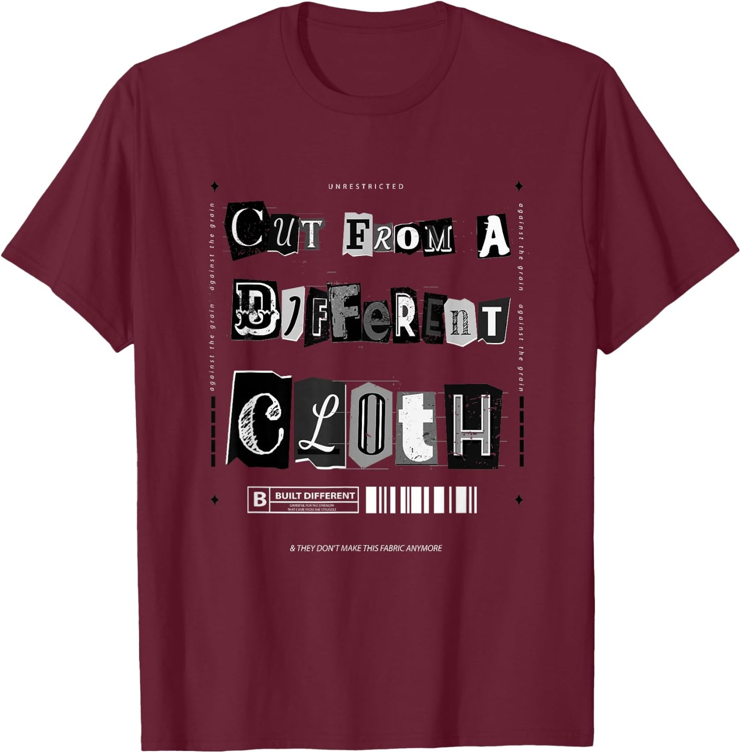 Black Cut from A Different Cloth Black on Black Graphic T-Shirt - T-Shirt | Maroon