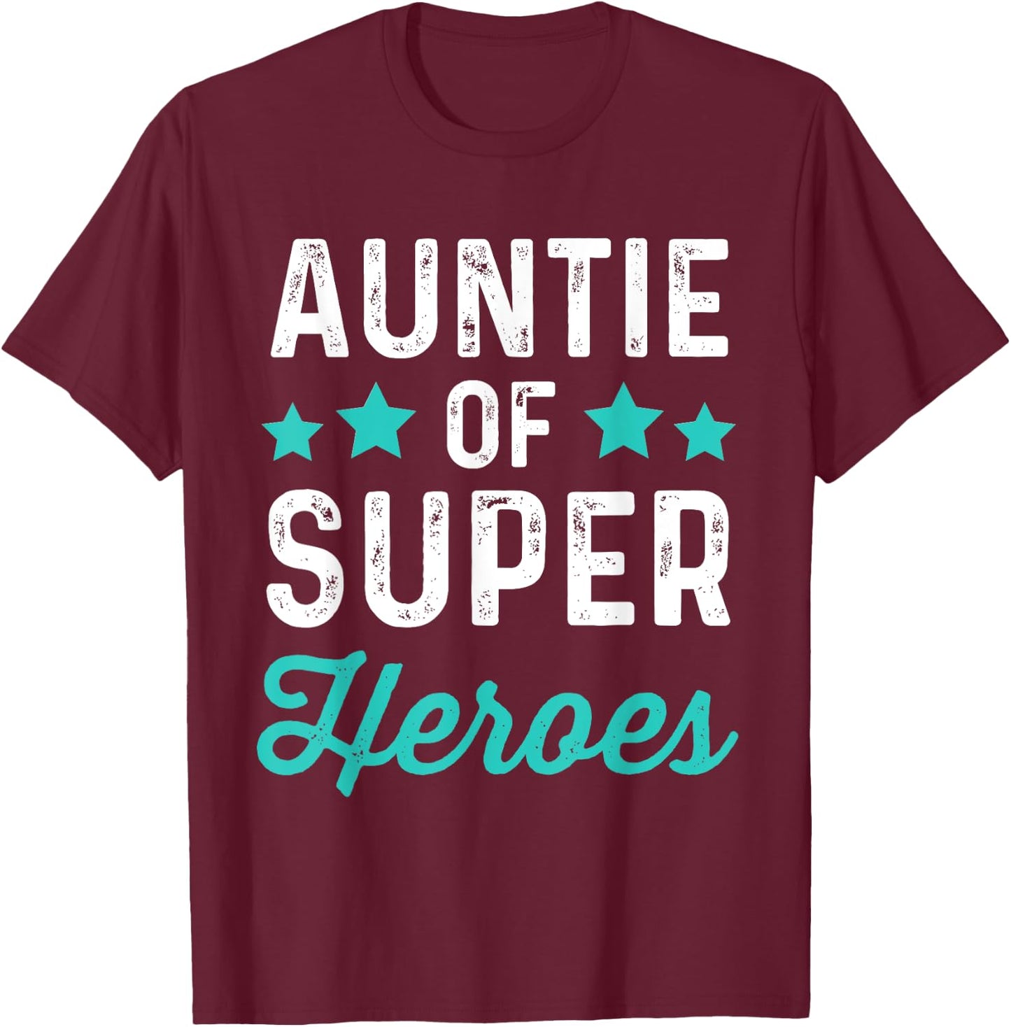 Auntie Super Heroes | Funny Superhero Aunt Shirt T-Shirt - T-Shirt | Maroon