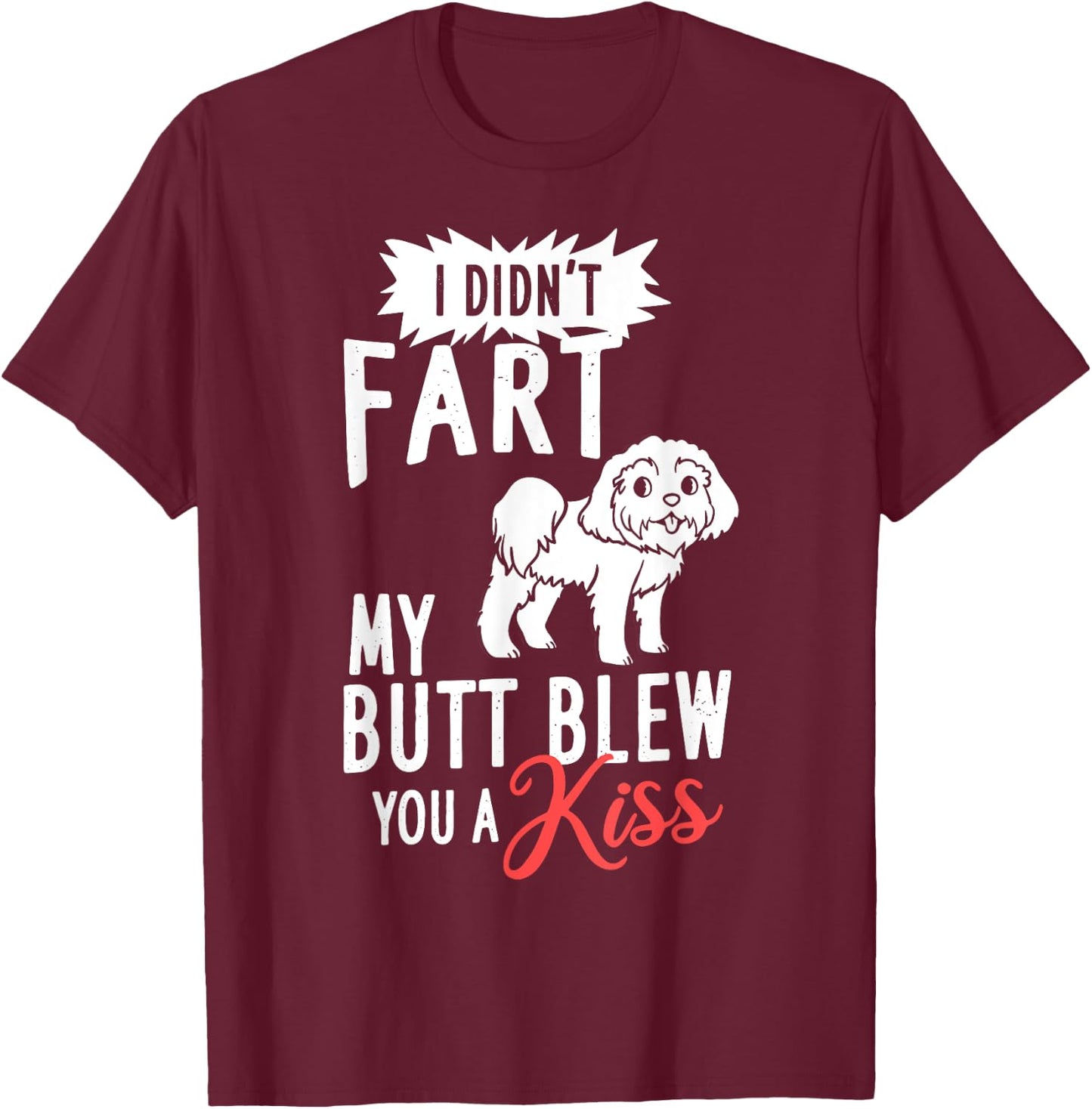 Shih Poo Dog Puppies Owner Lover T-Shirt - T-Shirt | Maroon