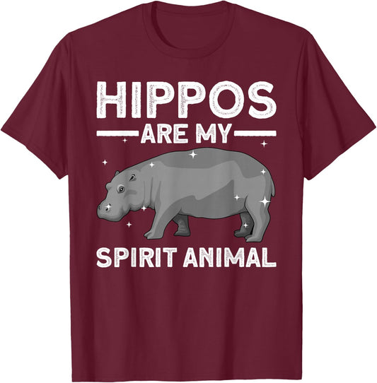 Funny Hippopotamus Design Women Animal Hippo Lover T-Shirt - T-Shirt | Maroon