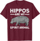 Funny Hippopotamus Design Women Animal Hippo Lover T-Shirt - T-Shirt | Maroon