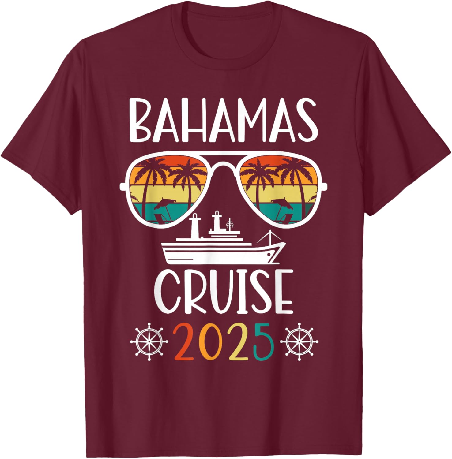 Bahamas Cruise 2025 Vacation Trip Matching Family Group T-Shirt - T-Shirt | Maroon