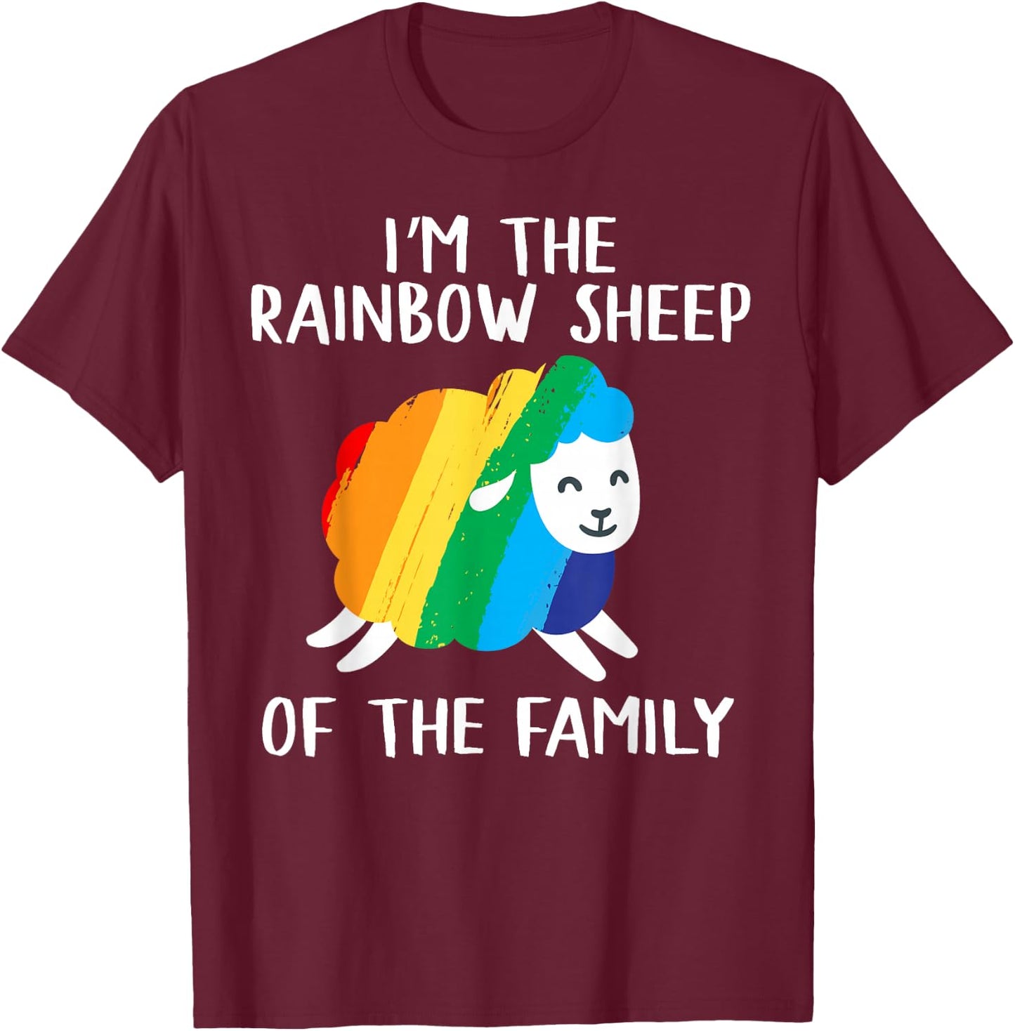 Rainbow Sheep Queer Lesbian Gay CSD Pride Party Wear LGBT T-Shirt - T-Shirt | Maroon