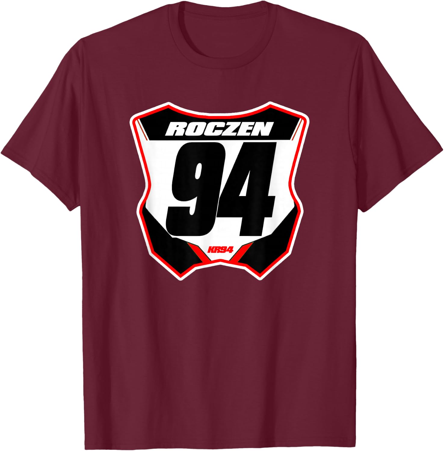 Dirt Bike Number Plate T-Shirt - T-Shirt | Maroon