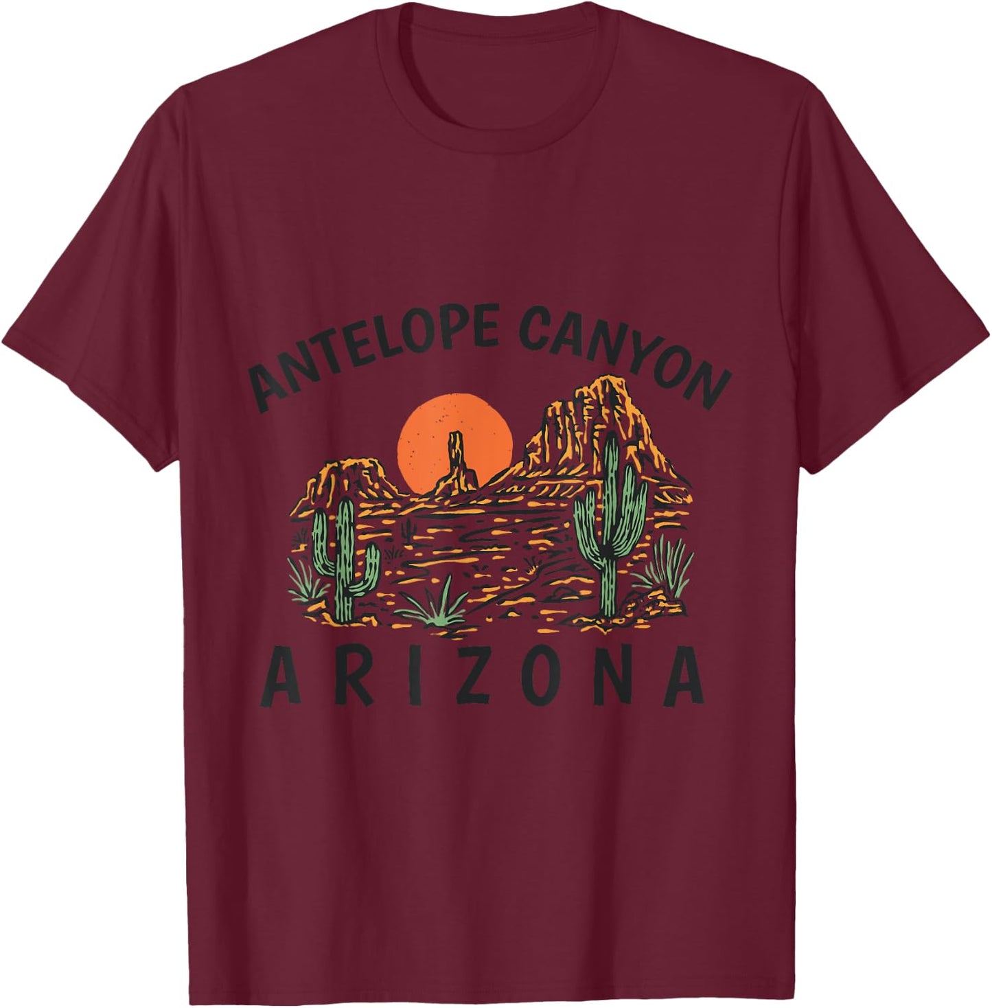 Retro Antelope Canyon Arizona Vintage Nature Design Outdoor T-Shirt - T-Shirt | Maroon