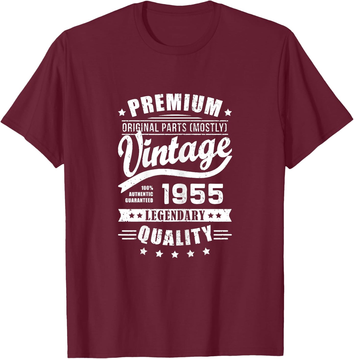 Vintage 1955 T Shirts Retro Funny 1955 Birthday T-Shirt - T-Shirt | Maroon