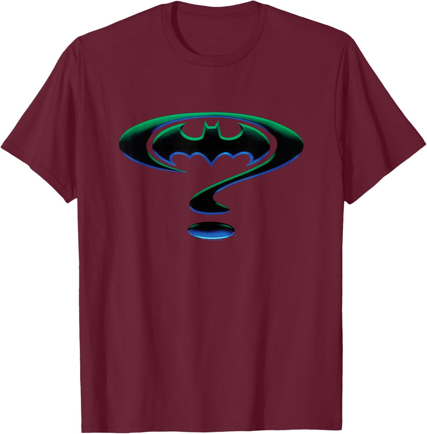 Batman Forever Question Mark Logo T-Shirt - T-Shirt | Maroon