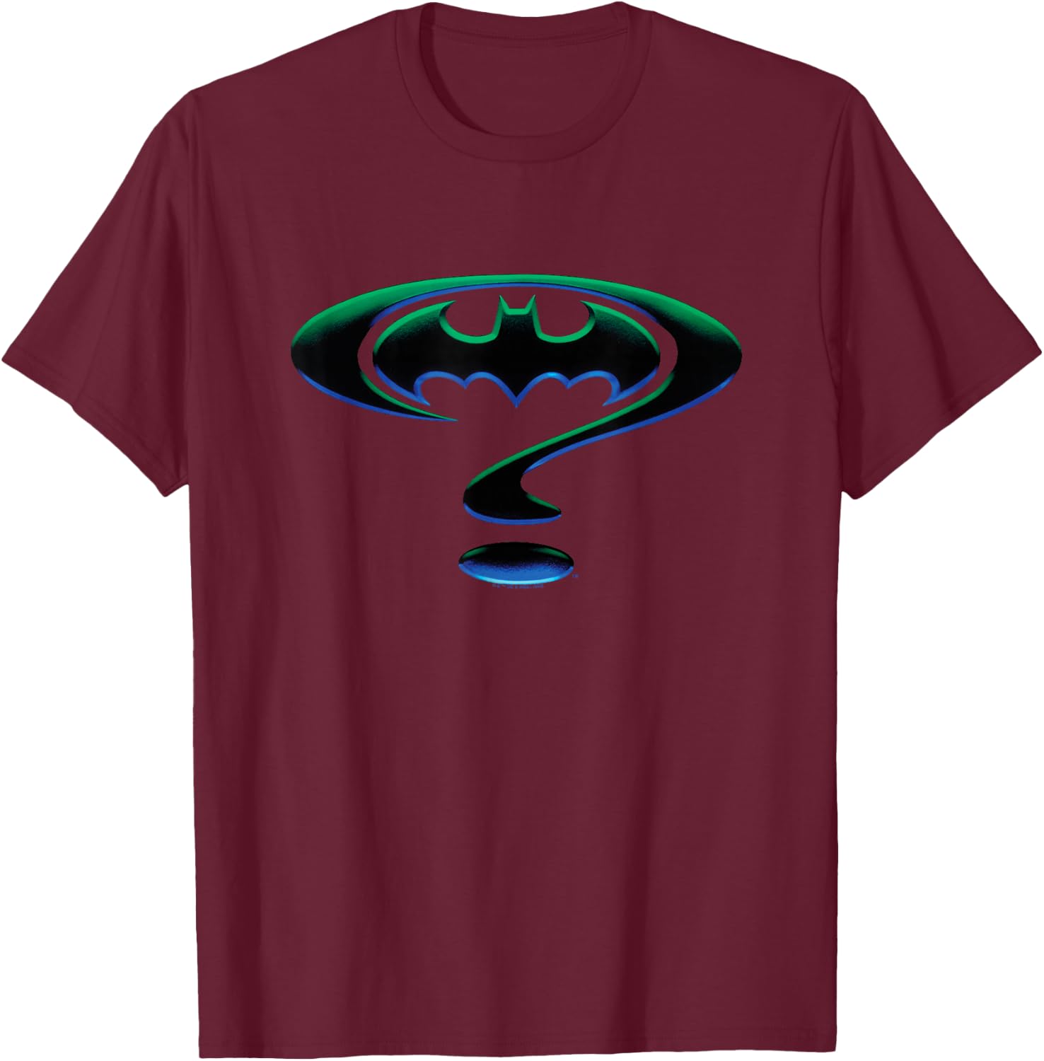 Batman Forever Question Mark Logo T-Shirt - T-Shirt | Maroon