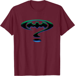 Batman Forever Question Mark Logo T-Shirt - T-Shirt | Maroon
