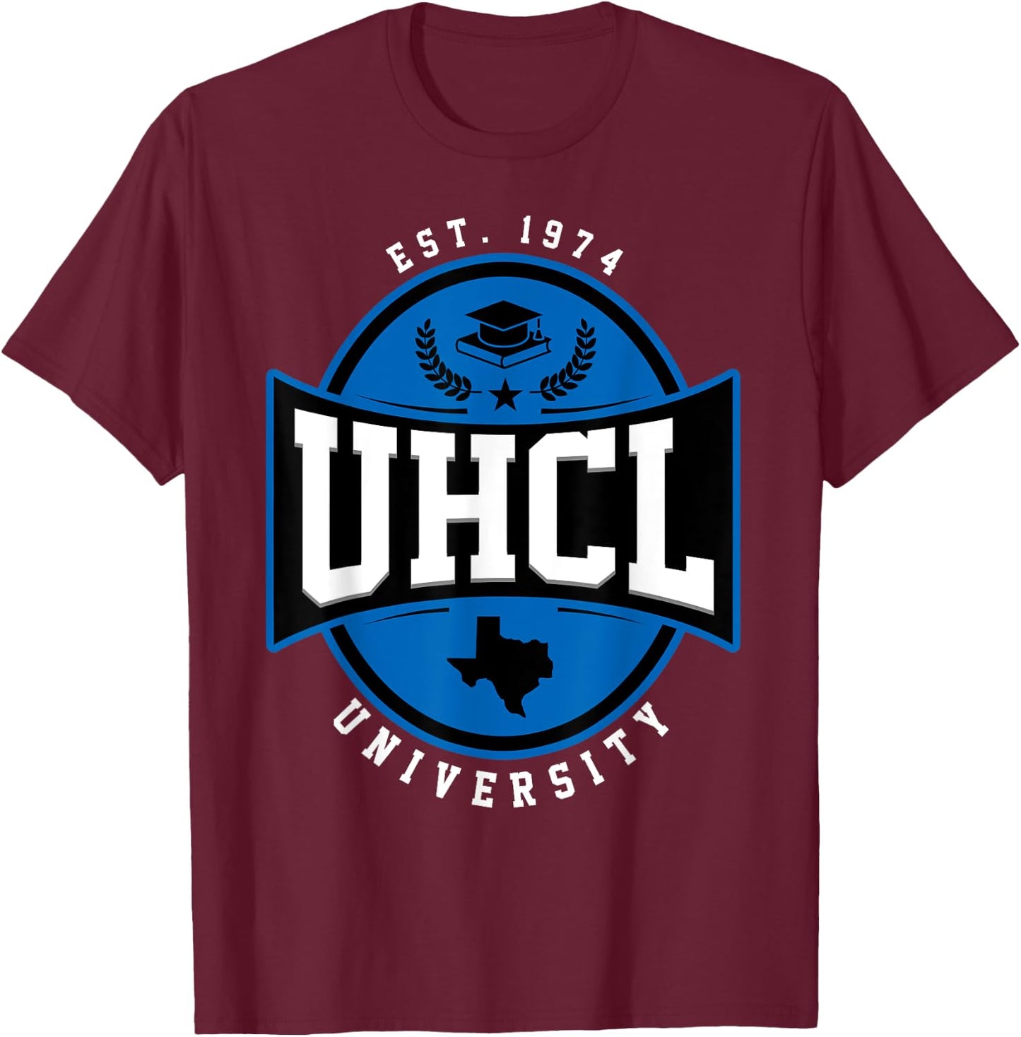 UHCL University Arch Vintage Design Retro Men Women T-Shirt - T-Shirt | Maroon