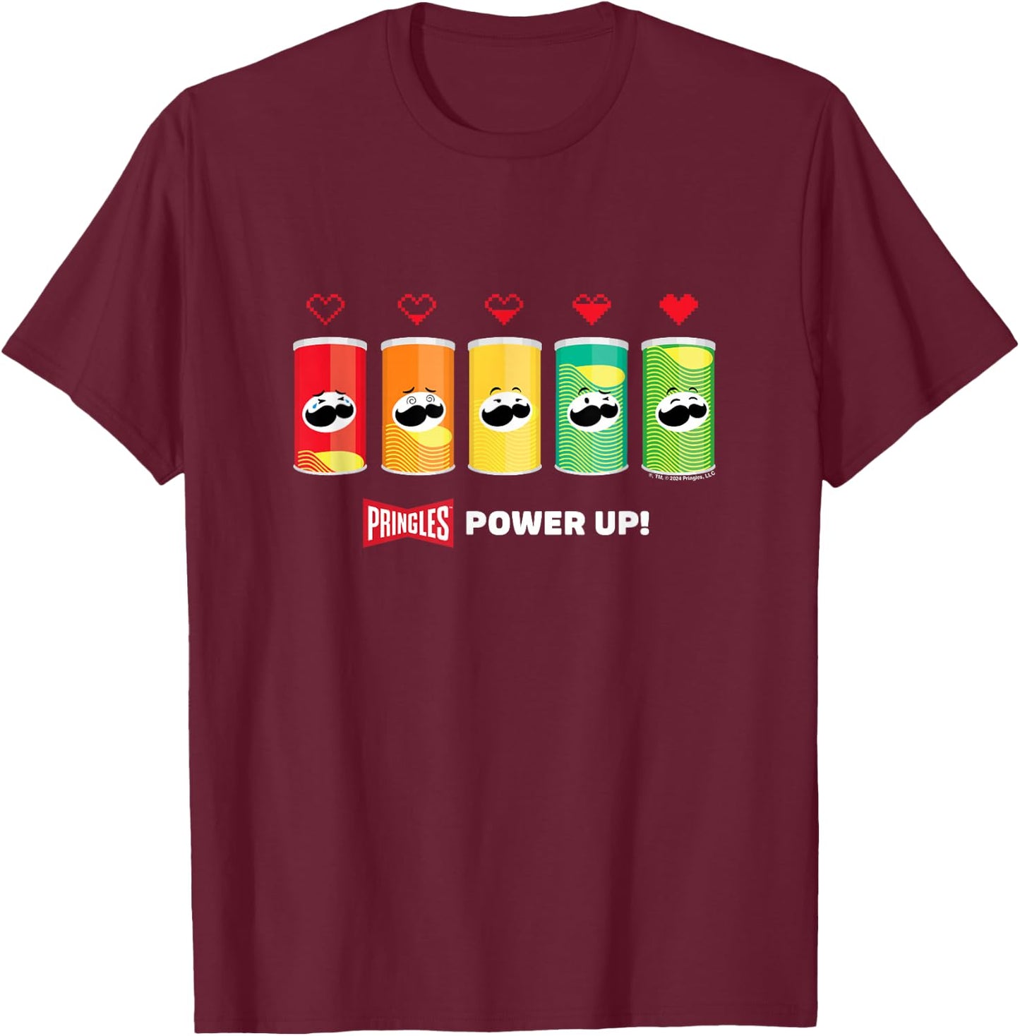 Pringles Gaming Power Up , Black, S T-Shirt - T-Shirt | Maroon