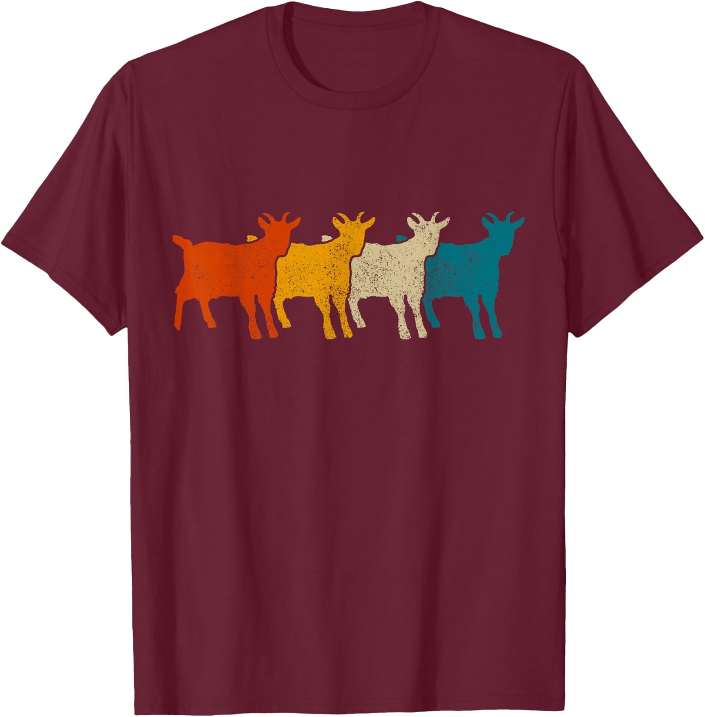 Goat Vintage Retro Farm Animal Goats T-Shirt - T-Shirt | Maroon