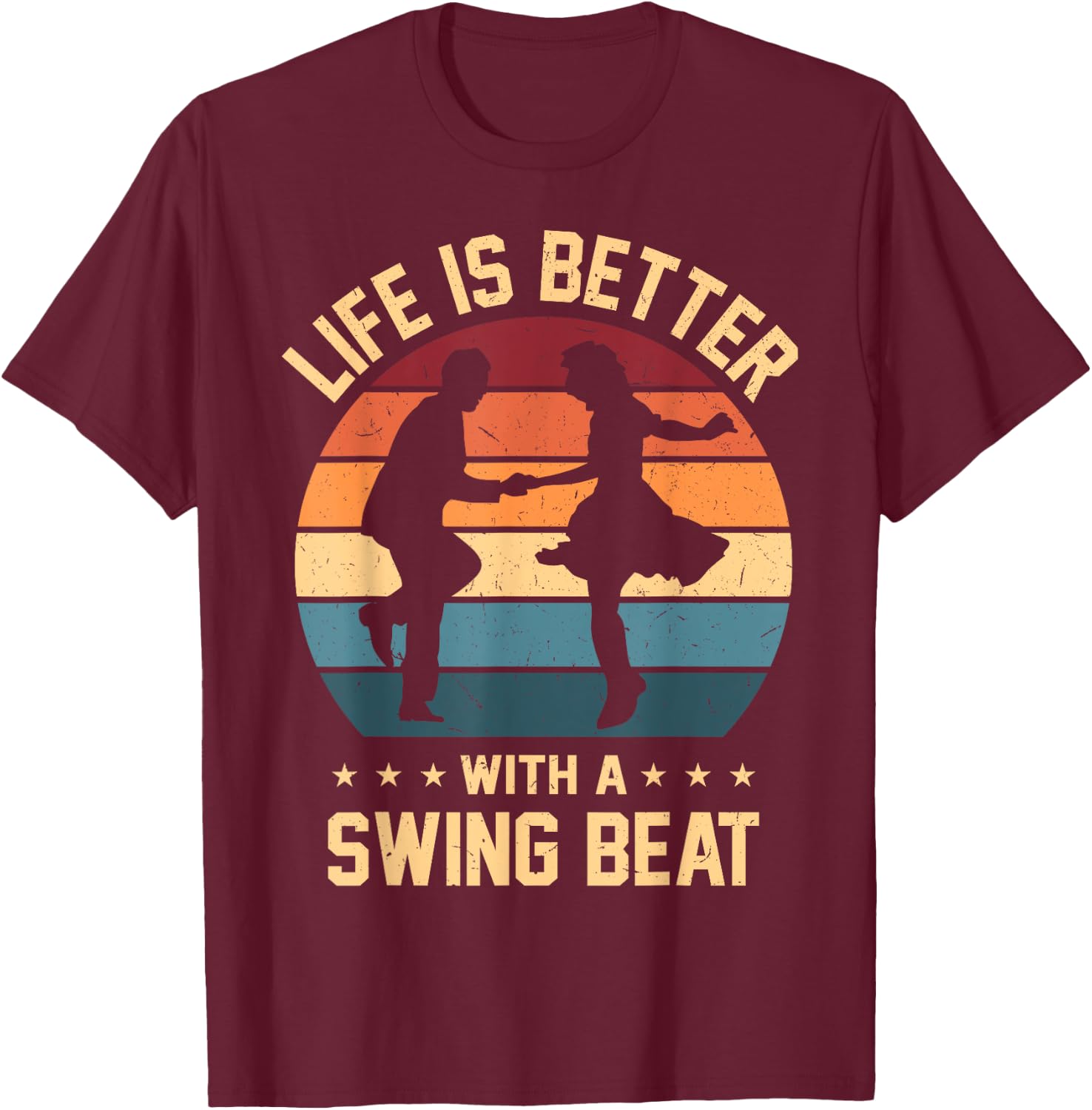 Swingtanz Lindy Hop-Tänzerin Jitterbug tanzt Swing Out T-Shirt - T-Shirt | Maroon