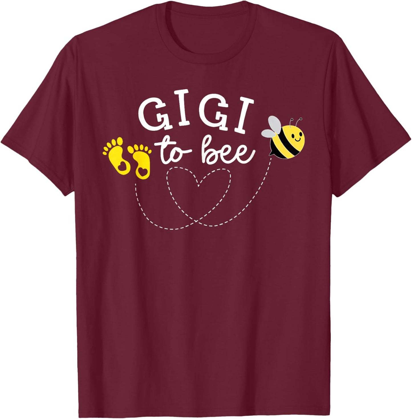 Gigi to Bee Pregnancy Announcement Baby Shower T-Shirt - T-Shirt | Maroon