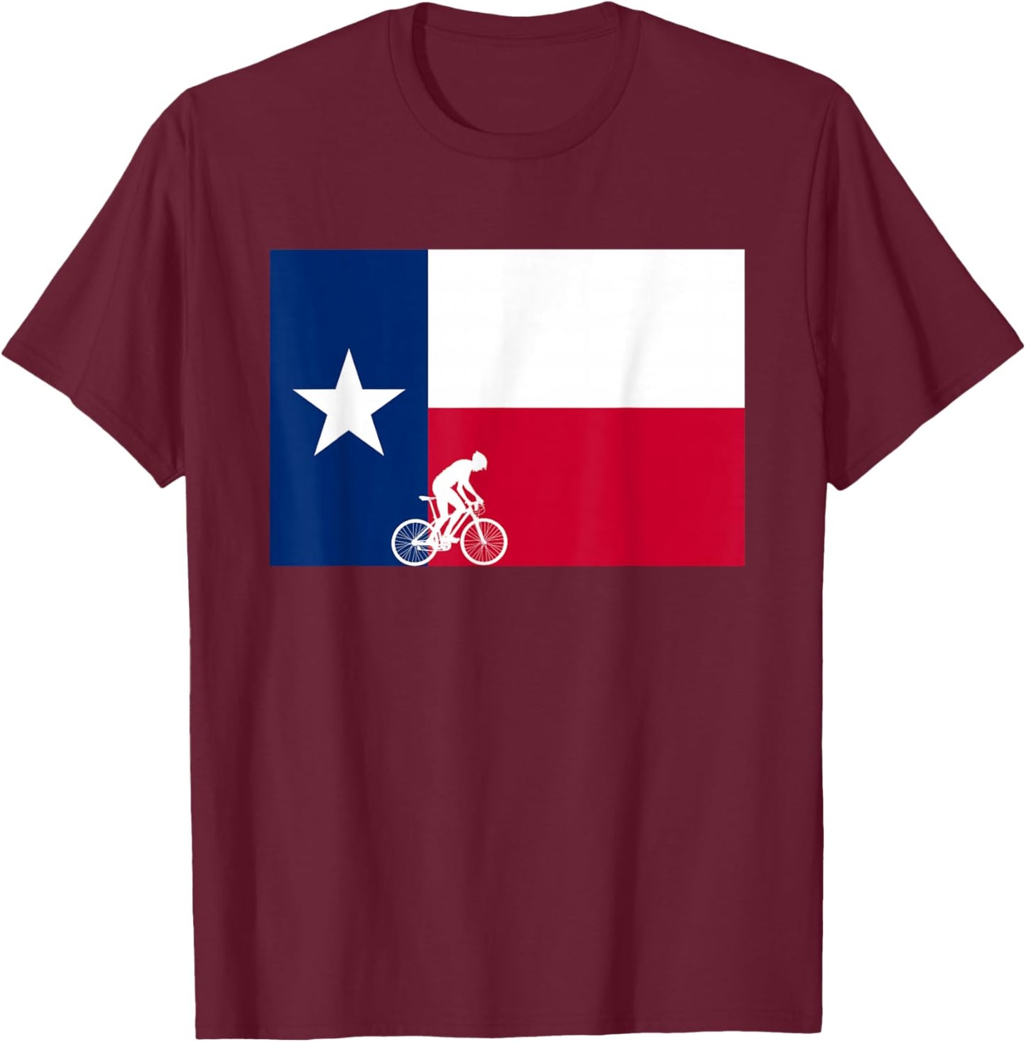 Bike Texas Pride Cycling State Biker T-Shirt - T-Shirt | Maroon
