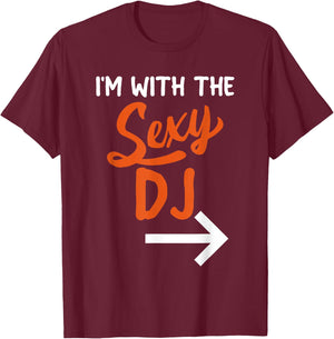 Lazy Halloween Costume For Couple I'm With The Sexy Dj T-Shirt - T-Shirt | Maroon