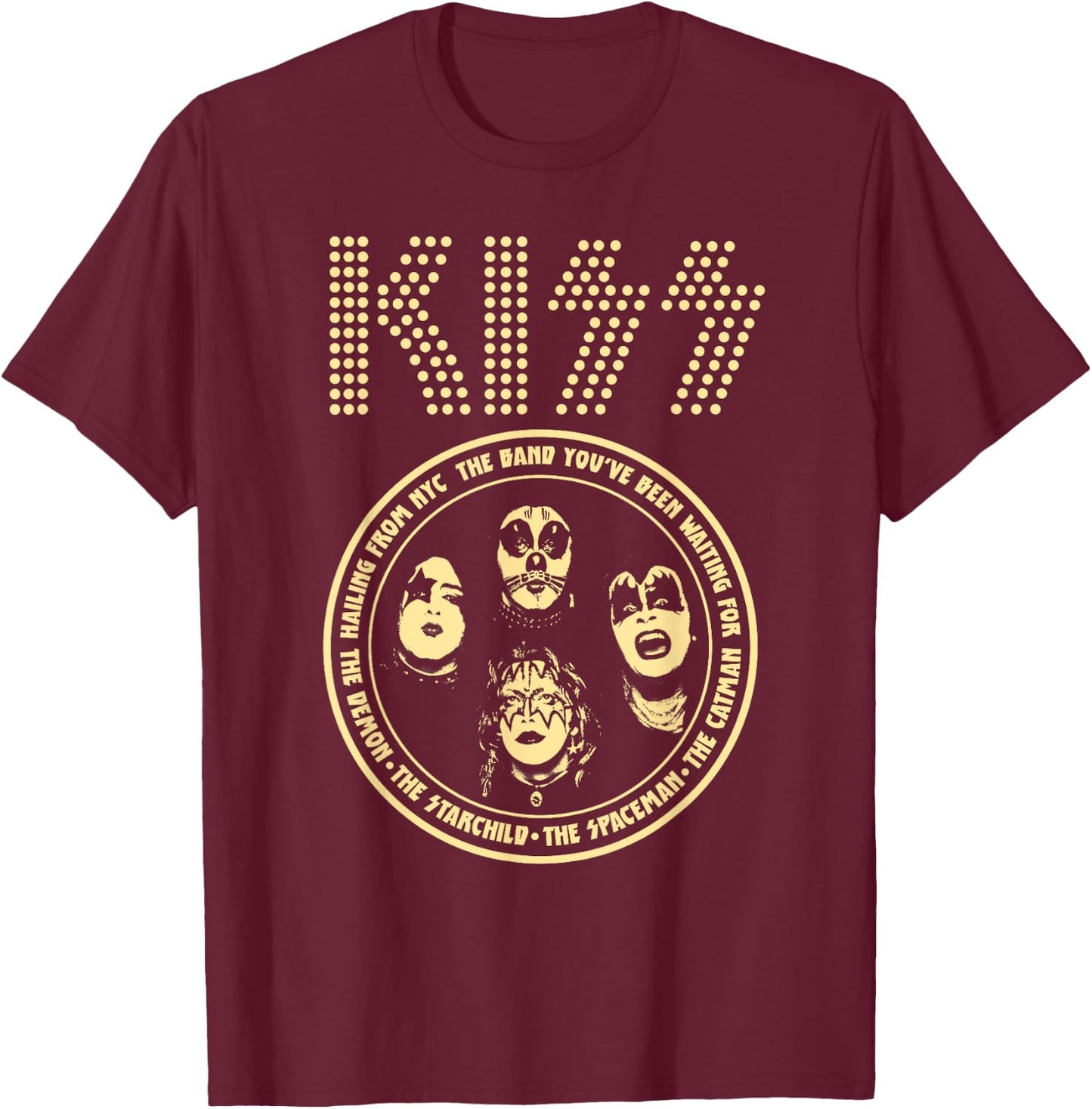 KISS - Hailing From NYC T-Shirt - T-Shirt | Maroon