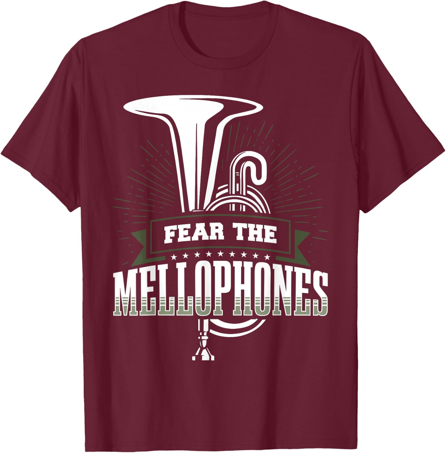 Fear The Mellophone Mellophonist Marching Band Apparel T-Shirt - T-Shirt | Maroon