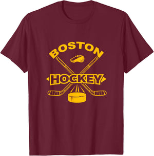 Boston Hockey Vintage T-Shirt - T-Shirt | Maroon