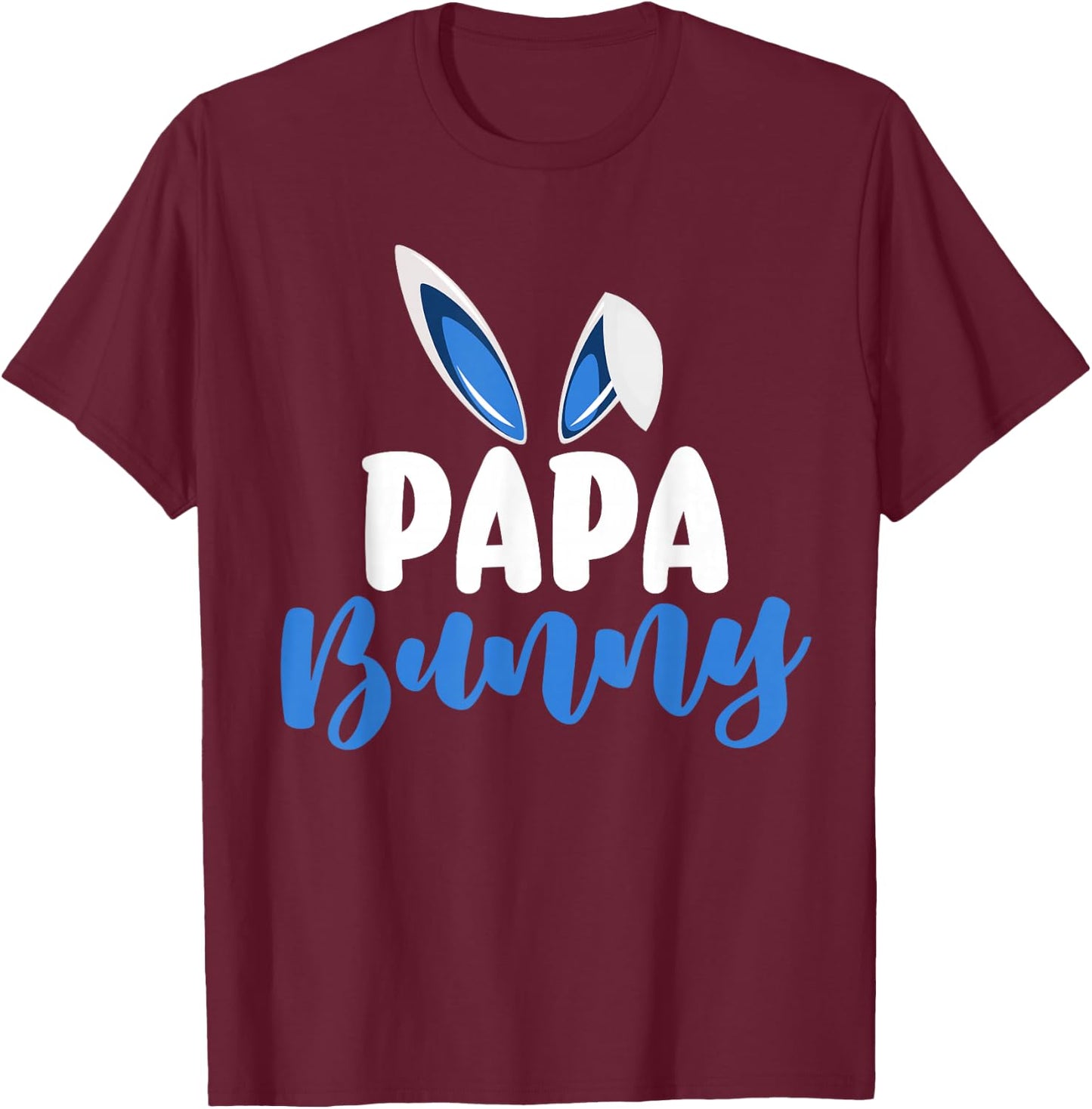 Papa Bunny Bunny Ears T-Shirt - T-Shirt | Maroon