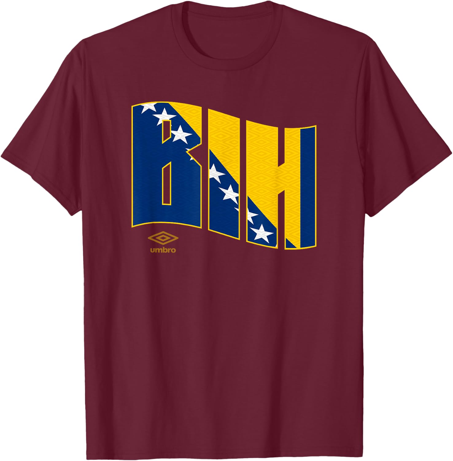Umbro International Soccer Wavy Bosnia and Herzegovina Logo T-Shirt - T-Shirt | Maroon