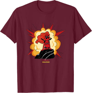 Marvel Deadpool & Wolverine Mermaid Deadpool Comic Blast T-Shirt - T-Shirt | Maroon