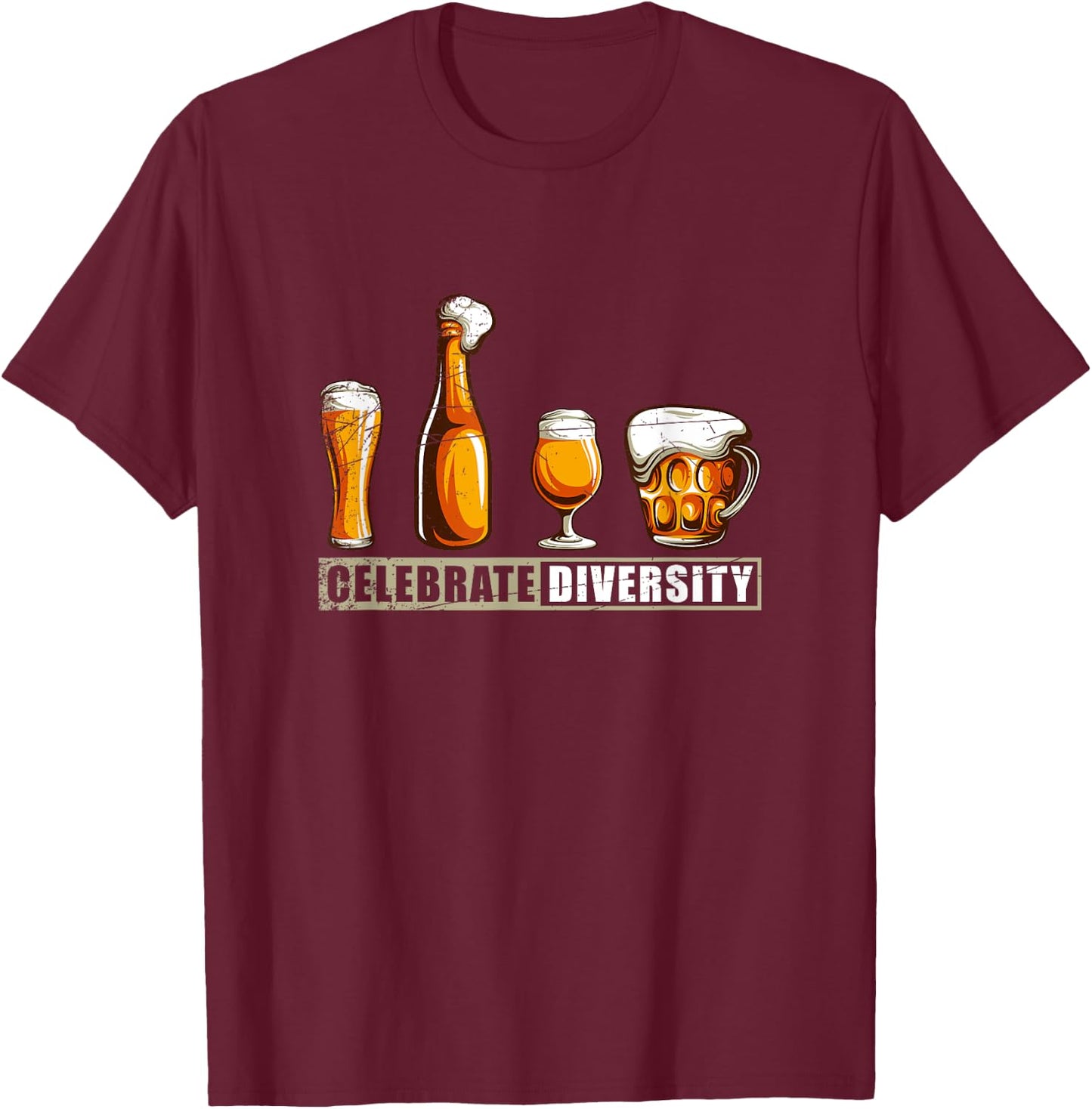 Funny Diversity Home Brewery Gift Craft Beer T-Shirt - T-Shirt | Maroon