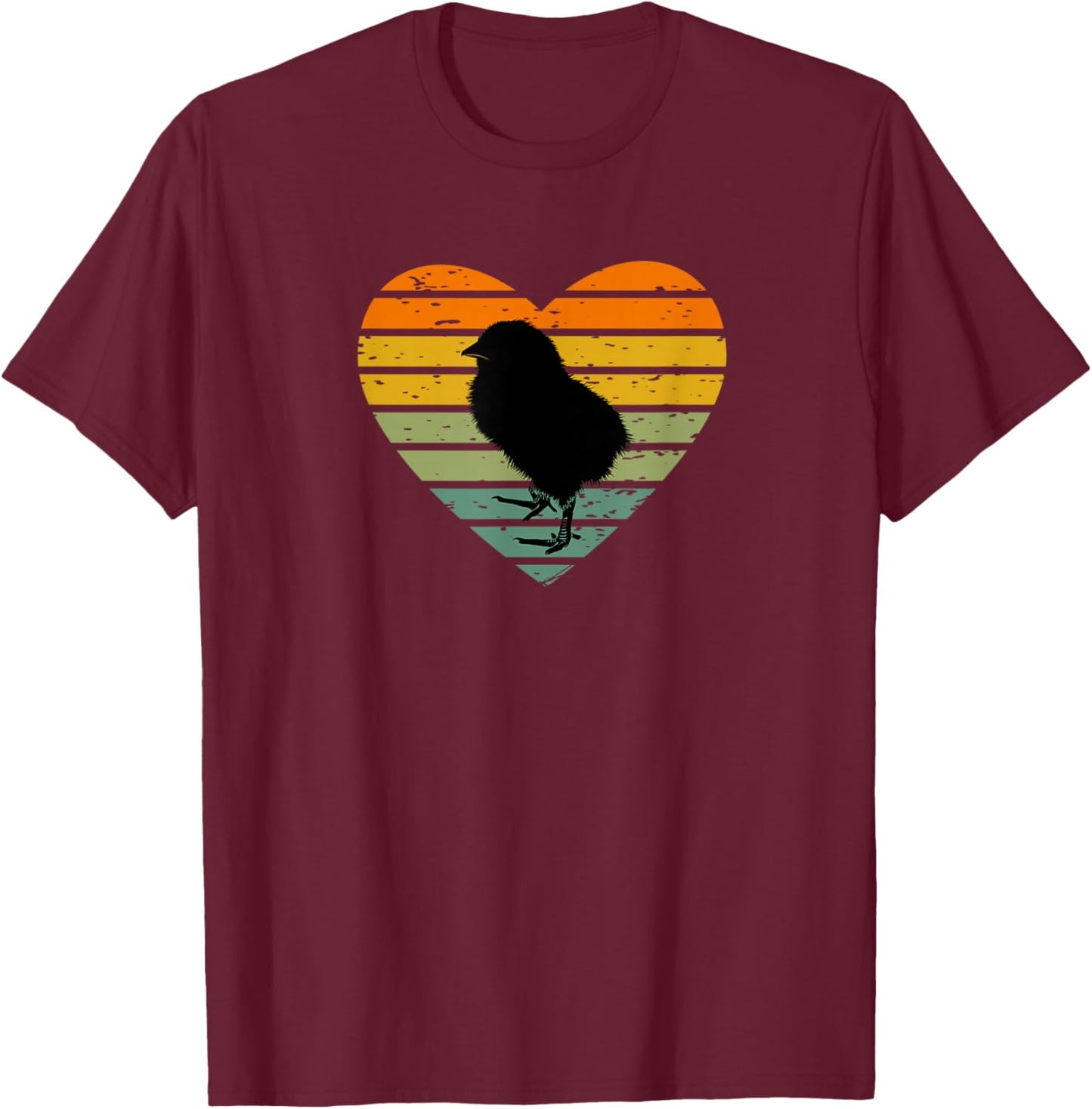 I Love Chick Vintage Farm Rooster Hen Chicken Easter , black T-Shirt - T-Shirt | Maroon