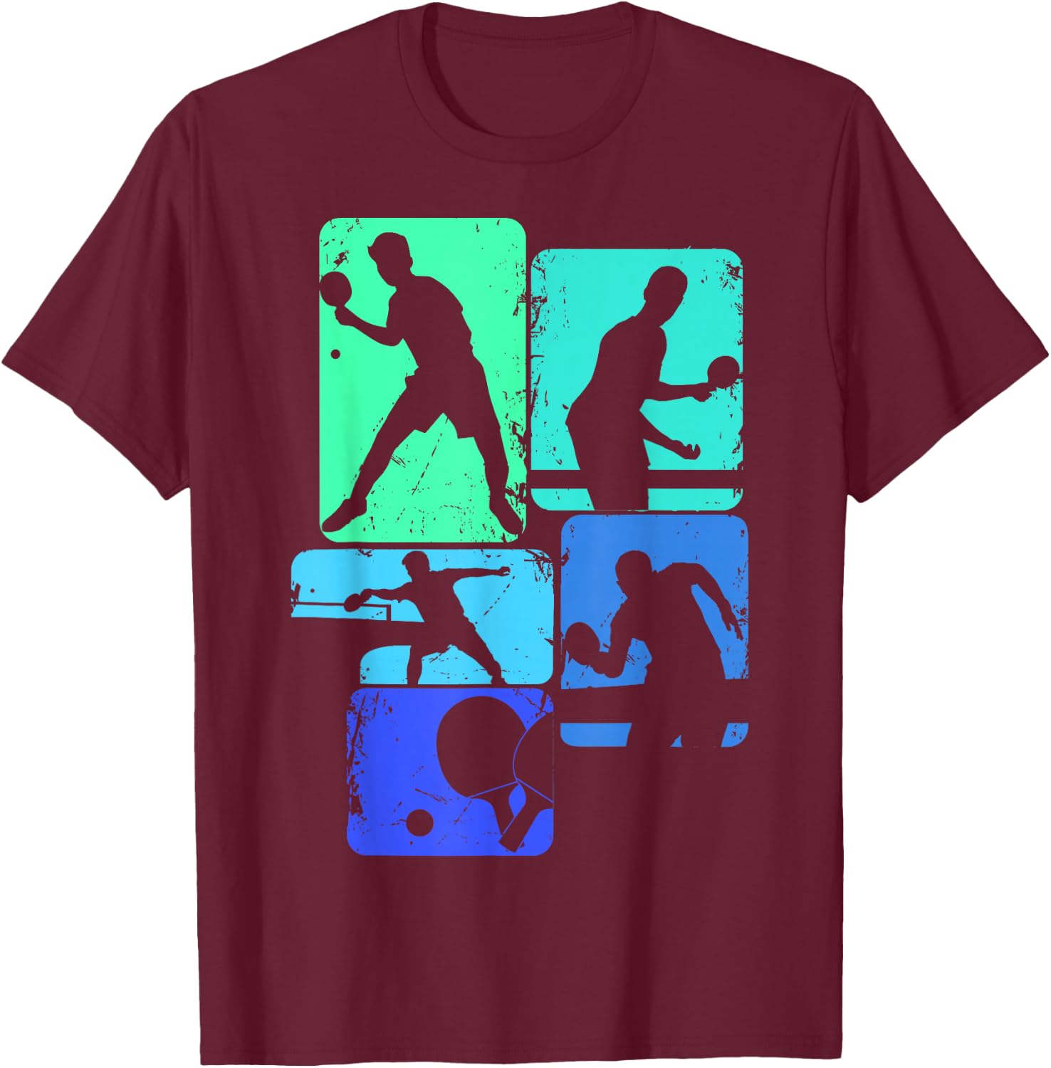 Table Tennis Ping Pong Children's Boys Men's T-Shirt - T-Shirt | Maroon
