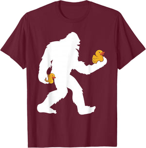 Sasquatch Big Foot Yetti Kids Rubber Duck T-Shirt - T-Shirt | Maroon