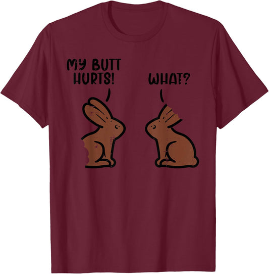 Chocolate Easter Bunnies Funny Rabbit Bunny Candy Men Women T-Shirt - T-Shirt | Maroon