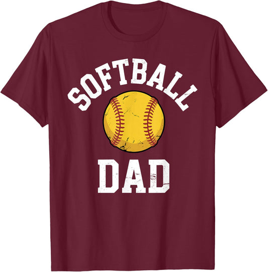 Funny Softball Dad Art for Dad Father Fastpitch Softball Dad T-Shirt - T-Shirt | Maroon