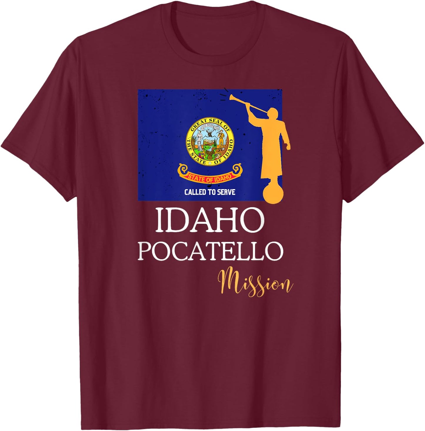 Idaho Pocatello Mormon LDS Mission Missionary T-Shirt - T-Shirt | Maroon