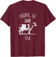 Chino California USA Retro Cow Vintage Style Design T-Shirt - T-Shirt | Maroon