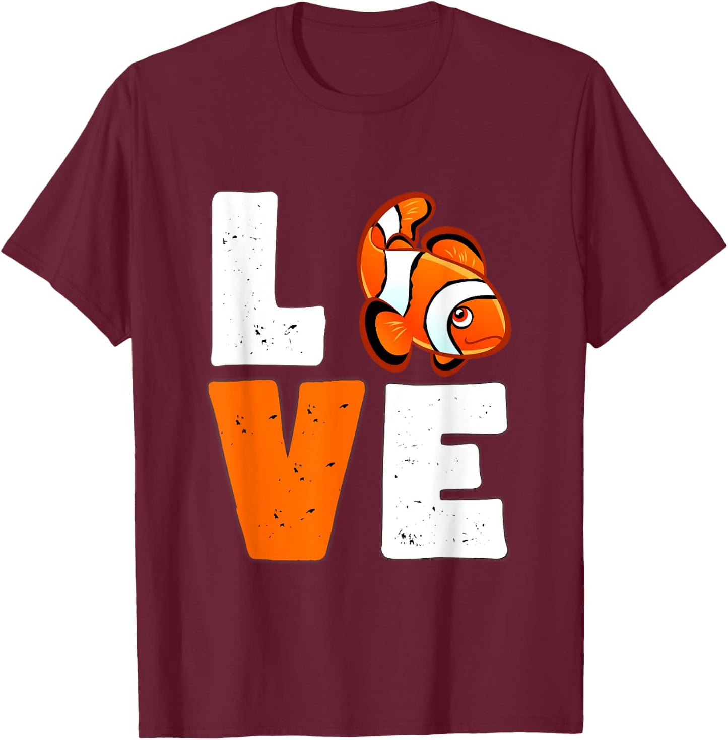 Love clown fish Women Shirt clown fish Lovers for kids girls T-Shirt - T-Shirt | Maroon