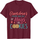Funny Grandma Never Runs Out Hugs or Cookies Baking Family T-Shirt - T-Shirt | Maroon
