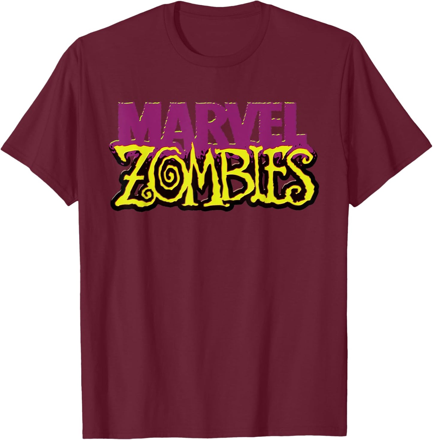 Marvel Zombies Official Color Logo Halloween T-Shirt - T-Shirt | Maroon