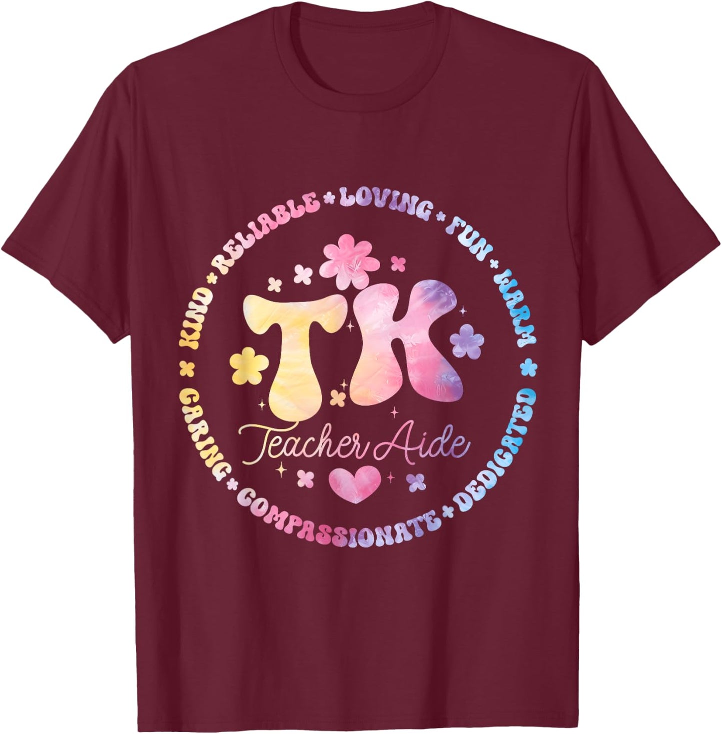 TK Teacher Aide Squad Transitional-Kindergarten Back School T-Shirt - T-Shirt | Maroon