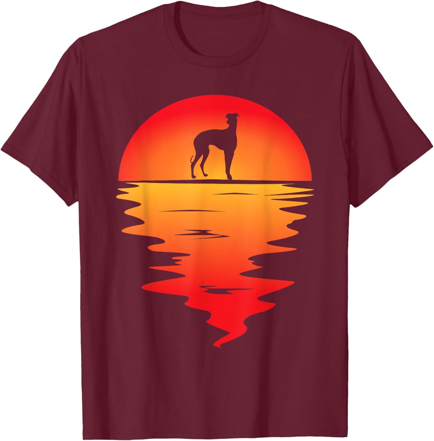 Sunset Dog I Galgo Espanol Art I Galgo Espanol Women Kids T-Shirt - T-Shirt | Maroon
